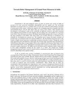Towards Better Management of Ground Water Resources in India  Abstract