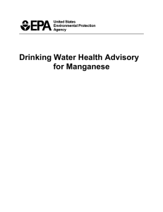 Drinking Water Health Advisory for Manganese