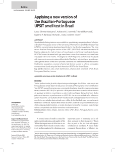 Applying a new version of the Brazilian-Portuguese UPSIT smell test in Brazil Article