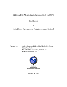 Additional Air Monitoring in Paterson Study (AAMPS) Final Report to