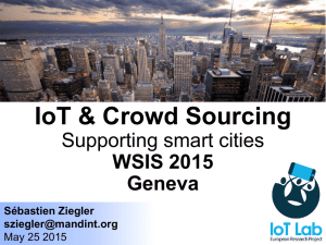 IoT &amp; Crowd Sourcing Supporting smart cities WSIS 2015 Geneva