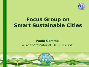 Focus Group on Smart Sustainable Cities Paolo Gemma