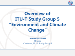 Overview of ITU-T Study Group 5 “Environment and Climate Change”