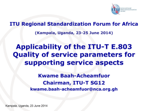 Applicability of the ITU-T E.803 Quality of service parameters for