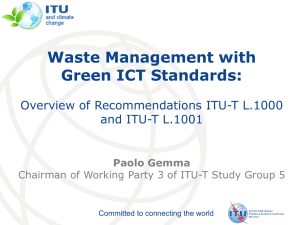 Waste Management with Green ICT Standards:  Overview of Recommendations ITU-T L.1000