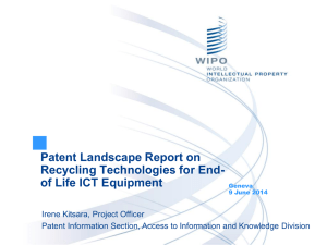 Patent Landscape Report on Recycling Technologies for End- of Life ICT Equipment