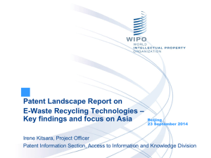 Patent Landscape Report on – E-Waste Recycling Technologies