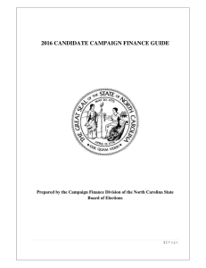 2016 CANDIDATE CAMPAIGN FINANCE GUIDE Board of Elections