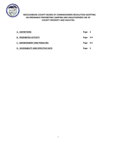 MECKLENBURG COUNTY BOARD OF COMMISSIONERS RESOLUTION ADOPTING