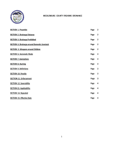 MECKLENBURG  COUNTY FIREARMS  ORDINANCE SECTION  1. Preamble Page