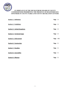 AN ORDINANCE OF THE MECKLENBURG BOARD OF COUNTY