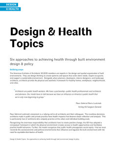 Design &amp; Health Topics  Six approaches to achieving health through built environment