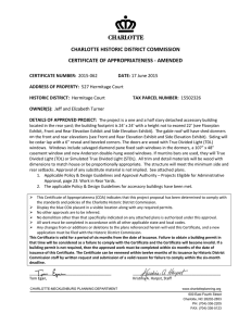 CHARLOTTE HISTORIC DISTRICT COMMISSION  CERTIFICATE OF APPROPRIATENESS ‐ AMENDED 