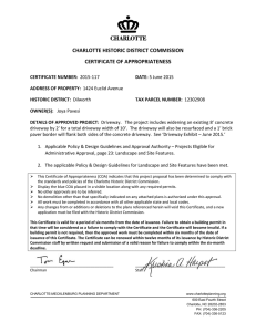 CHARLOTTE HISTORIC DISTRICT COMMISSION  CERTIFICATE OF APPROPRIATENESS 