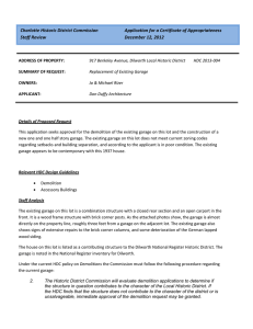 Charlotte Historic District Commission  Application for a Certificate of Appropriateness Staff Review   