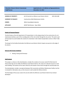 Charlotte Historic District Commission  Application for a Certificate of Appropriateness Staff Review   
