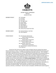 HISTORIC DISTRICT COMMISSION MINUTES February 10, 2016