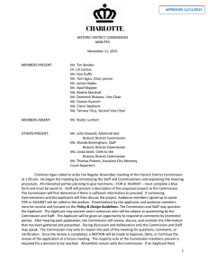 HISTORIC DISTRICT COMMISSION MINUTES November 11, 2015