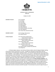 HISTORIC DISTRICT COMMISSION MINUTES October 14, 2015