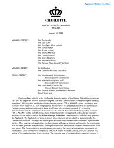 HISTORIC DISTRICT COMMISSION MINUTES August 12, 2015