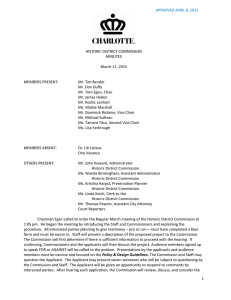 HISTORIC DISTRICT COMMISSION MINUTES March 11, 2015