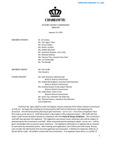 HISTORIC DISTRICT COMMISSION MINUTES January 14, 2015