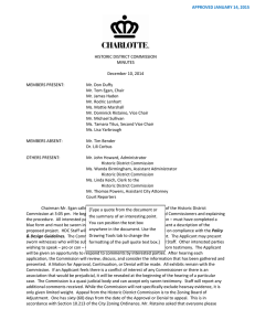 HISTORIC DISTRICT COMMISSION MINUTES December 10, 2014