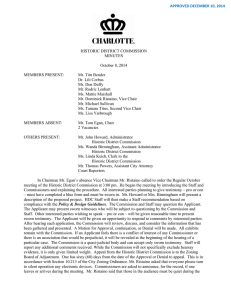 HISTORIC DISTRICT COMMISSION MINUTES October 8, 2014