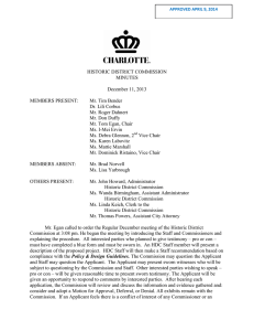 HISTORIC DISTRICT COMMISSION MINUTES December 11, 2013