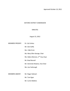 Approved October 10, 2012  HISTORIC DISTRICT COMMISSION MINUTES
