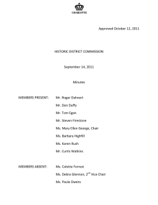   Approved October 12, 2011  HISTORIC DISTRICT COMMISSION  September 14, 2011 