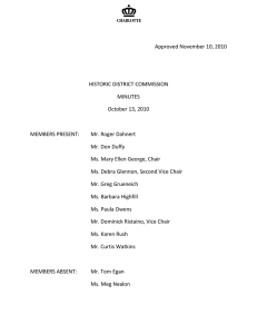 Approved November 10, 2010 HISTORIC DISTRICT COMMISSION MINUTES