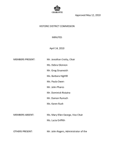 Approved May 12, 2010  HISTORIC DISTRICT COMMISSION MINUTES