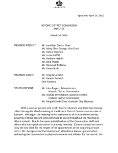 Approved April 14, 2010  HISTORIC DISTRICT COMMISSION MINUTES