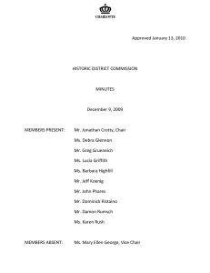  Approved January 13, 2010  HISTORIC DISTRICT COMMISSION  MINUTES 