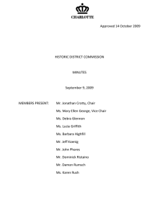   Approved 14 October 2009  HISTORIC DISTRICT COMMISSION  MINUTES 