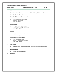 Charlotte Historic District Commission Meeting Agenda