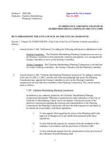 Petition #:   2005-048  Petitioner:  Charlotte-Mecklenburg Planning Commission