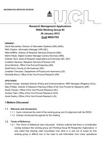 Research Management Applications RIISG Working Group #3 26 January 2012 Draft MINUTES