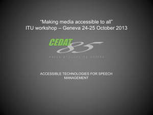 “Making media accessible to all” – Geneva 24-25 October 2013 ITU workshop