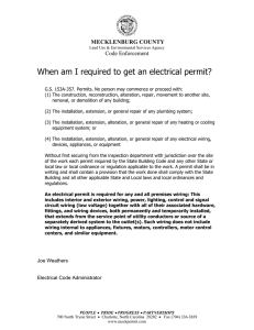When am I required to get an electrical permit? MECKLENBURG COUNTY