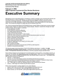 Executive Summary  February 4, 2008 2008 Proposed Commercial Plan Review Revisions