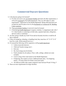 Commercial Daycare Questions