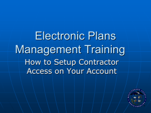 Electronic Plans Management Training How to Setup Contractor Access on Your Account