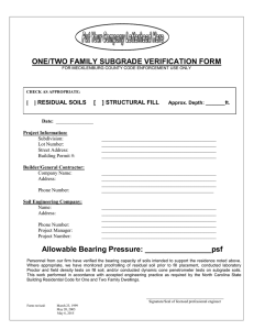 ONE/TWO FAMILY SUBGRADE VERIFICATION FORM