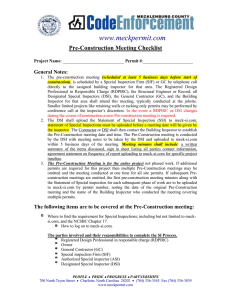 www.meckpermit.com Pre-Construction Meeting Checklist  General Notes: