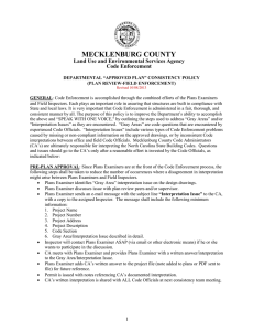 MECKLENBURG COUNTY  Land Use and Environmental Services Agency Code Enforcement