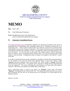 MEMO MECKLENBURG COUNTY  Land Use and Environmental Services Agency