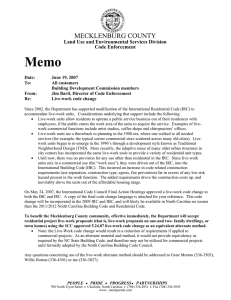 Memo MECKLENBURG COUNTY  Land Use and Environmental Services Division