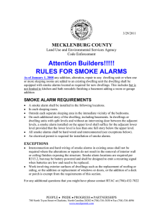 Attention Builders!!!!! RULES FOR SMOKE ALARMS MECKLENBURG COUNTY